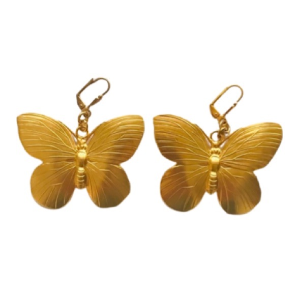 Kenneth Jay Lane Jewelry - Kenneth Jay Lane One off the kind butterfly gold tone earrings